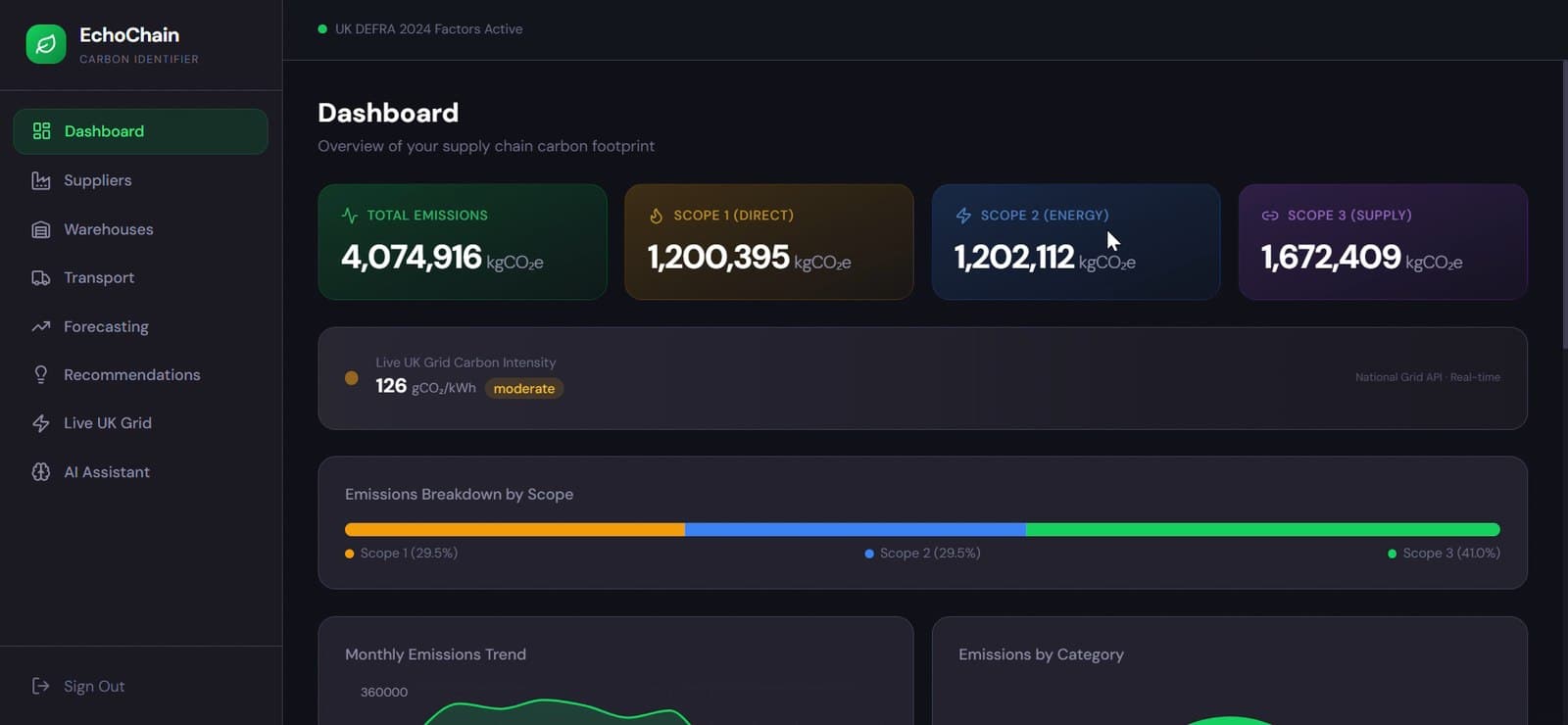 ChainScope AI — Carbon intelligence for UK supply chains